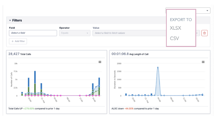 Export capability โ XLSX / CSV (V0.1 baseline)