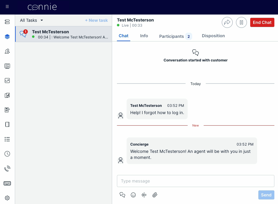 Canned Responses in the Message Input Actions