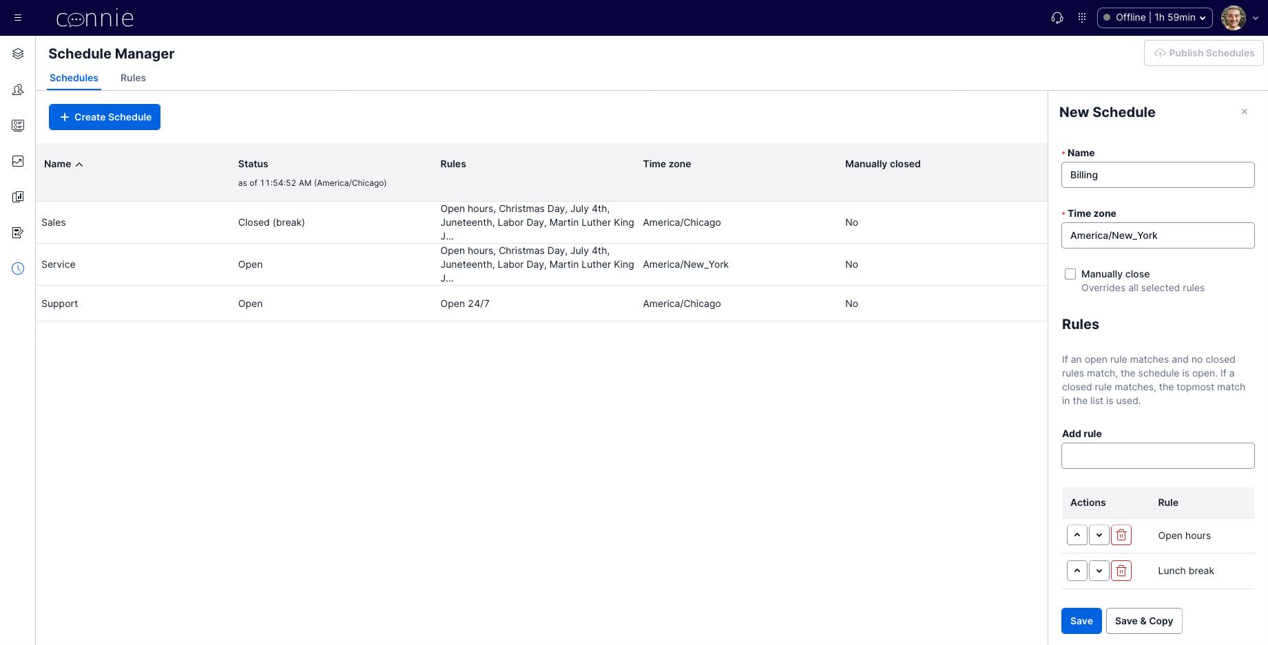 Schedule manager